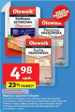 Auchan Kiełbasa żywiecka sucha pieczona Olewnik oferta