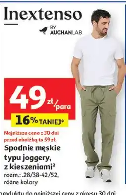 Auchan Spodnie męskie 28/38-42/52 Inextenso By Auchan oferta