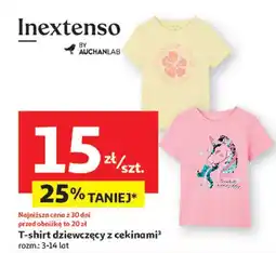 Auchan T-shirt dziewczęcy 3-14 lat Inextenso By Auchan oferta