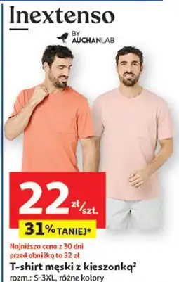 Auchan T-shirt męski polo s-xxl z kieszonką i kołnierzykiem Inextenso By Auchan oferta