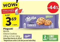 Intermarche Ciastka z kawałkami czekolady Milka Pieguski oferta