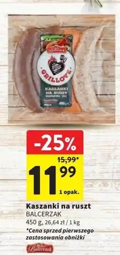 Intermarche Mix kaszanek na ruszt Balcerzak Grillove oferta