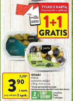 Intermarche Antipasti zielone i czarne oliwki z kostkami sera Perla oferta