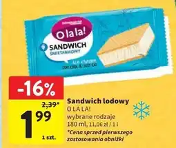 Intermarche Kanapka lodowa śmietankowa O La La! oferta