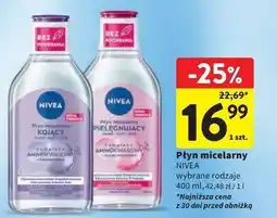 Intermarche Płyn micelarny formuła 3w1 cera sucha Nivea Micellair oferta