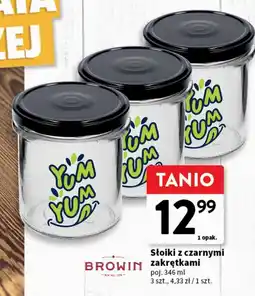 Intermarche Słoik z czarną zakrętką 346 ml Browin oferta