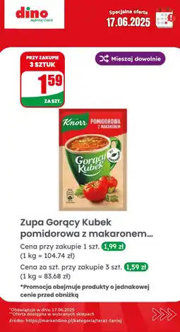 Dino Zupa Gorący Kubek pomidorowa z makaronem Knorr oferta