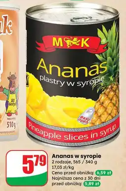 Dino Ananas w syropie M&K oferta