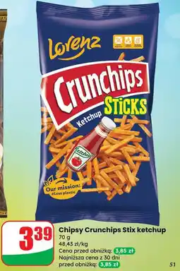 Dino Chipsy Crunchips Stix ketchup oferta