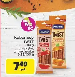 Carrefour Kabanosy TWIST 80g z papryką, z marchewką Tarczyński oferta