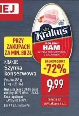 ALDI Szynka konserwowa Krakus animex oferta