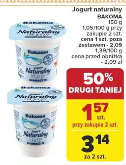 Carrefour Market Jogurt naturalny Bakoma 150g oferta