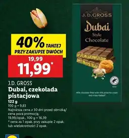 Lidl Czekolada dubajska J.d.gross oferta
