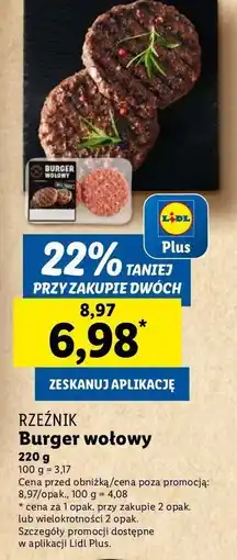Lidl Burger wołowy Rzeźnik codzienna dostawa oferta