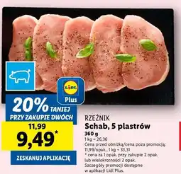 Lidl Schab wieprzowy bez kości plastry Rzeźnik codzienna dostawa oferta