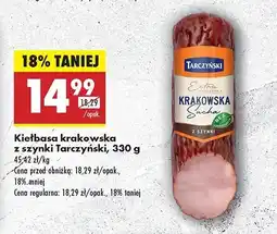 Biedronka Kiełbasa krakowska sucha z szynki Tarczyński oferta
