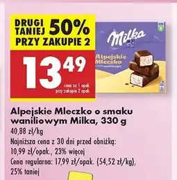 Biedronka Czekoladki waniliowe Milka alpejskie mleczko oferta