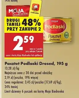 Biedronka Pasztet drobiowy Drosed podlaski oferta