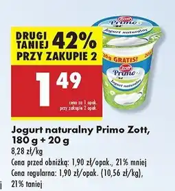 Biedronka Jogurt naturalny Zott primo oferta
