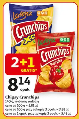 Auchan Chipsy ser-cebula Crunchips x-cut Crunchips lorenz oferta