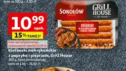 Auchan Kiełbaski w stylu meksykańskim z papryką i pieprzem Sokołów grill house oferta