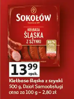 Auchan Kiełbasa śląska z szynki Sokołów oferta