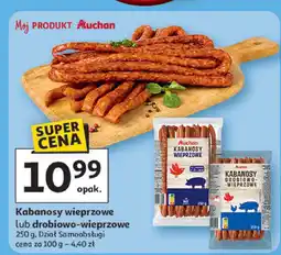 Auchan Kabanosy wieprzowe lub drobiowo-wieprzowe Auchan oferta