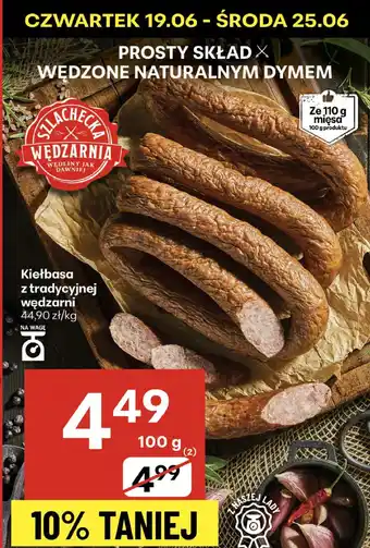 Delikatesy Centrum Kiełbasa z tradycyjnej wędzarni Szlachecka Wędzarnia oferta