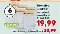 Kaufland Komplet słoików ze złotymi nakrętkami 315 ml oferta