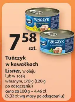 Auchan Tuńczyk w kawałkach sosie własnym Lisner oferta