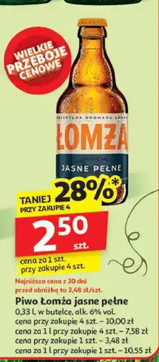 Auchan Piwo Łomża Jasne Pełne oferta