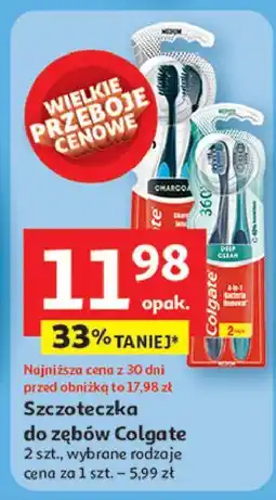 Auchan Szczoteczka do zębów charcoal medium Colgate 360 oferta