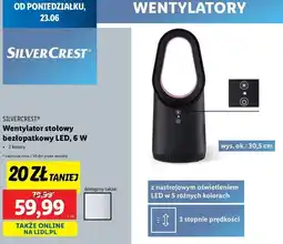Lidl Wentylator stołowy bezłopatkowy led 6w Silvercrest oferta