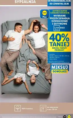 Lidl Prześcieradło jersey z gumką 180-200 x 200 cm Livarno Home oferta