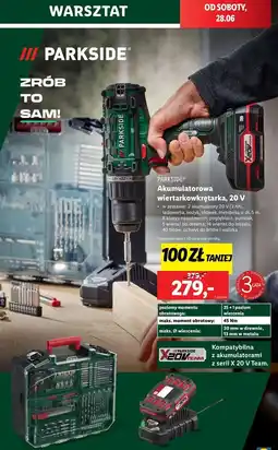 Lidl Wiertarko-wkrętarka akumulatorowa 20 v Parkside oferta
