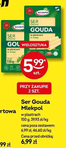 Żabka Ser Gouda Mlekpol w plastrach oferta