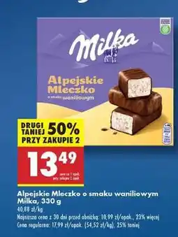 Biedronka Alpejskie Mleczko o smaku waniliowym Milka 330 g oferta