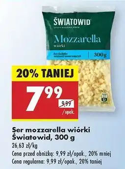 Biedronka Ser Mozzarella wiórki Światowid, 300 g oferta