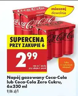 Biedronka Napój gazowany Coca-Cola lub Coca-Cola Zero Cukru, 6x330 ml oferta