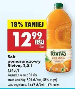 Biedronka Sok pomarańczowy Riviva, 2,8 l oferta