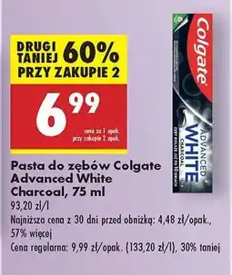 Biedronka Pasta do zębów Colgate Advanced White Charcoal, 75 ml oferta