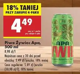 Biedronka Piwo Żywiec Apa, 500 ml oferta