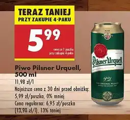 Biedronka Piwo Pilsner Urquell, 500ml oferta