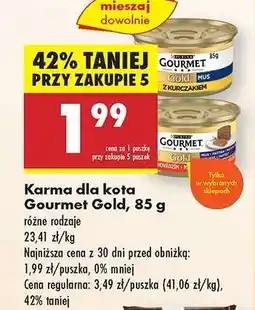 Biedronka Karma dla kota Gourmet Gold, 85 g oferta