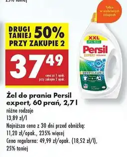 Biedronka Żel do prania Persil expert, 60 prań, 2,7 l oferta