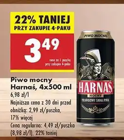 Biedronka Piwo mocny Harnaś, 4x500 ml oferta