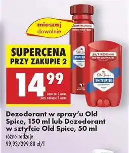 Biedronka Dezodorant w spray’u Old Spice, 150 ml lub Dezodorant w sztyfcie Old Spice, 50 ml oferta