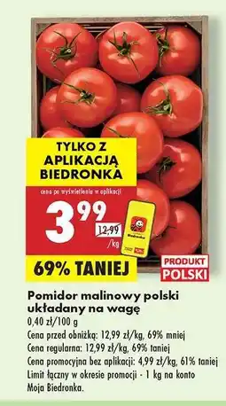 Biedronka Pomidor malinowy polski układany na wagę oferta
