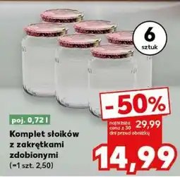 Kaufland Komplet słoików z zakrętkami zdobionymi oferta