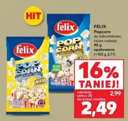 Kaufland FELIX Popcorn do mikrofalówki, różne rodzaje oferta